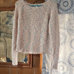 Decree Women's Fuzzy Sweater - Soft Pink and Blue